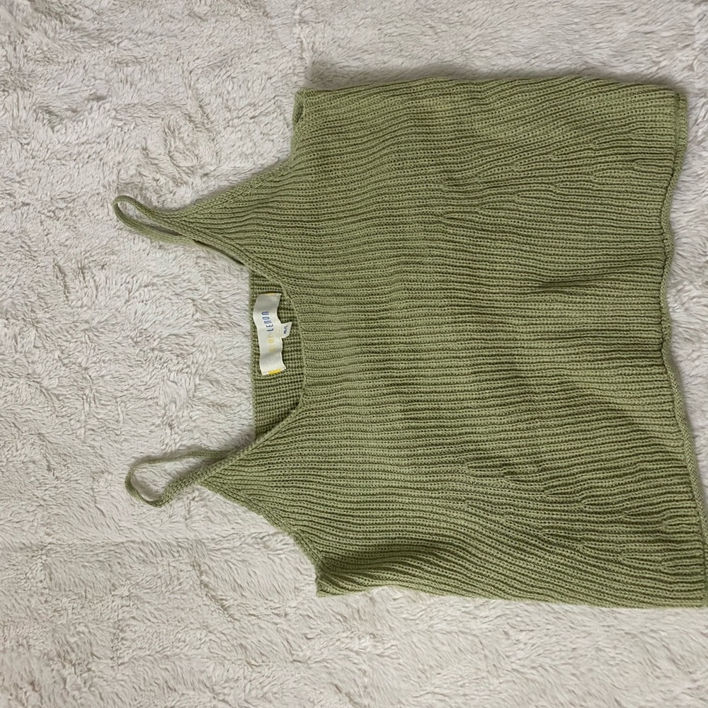 Blue Lemon, Green knit crop top